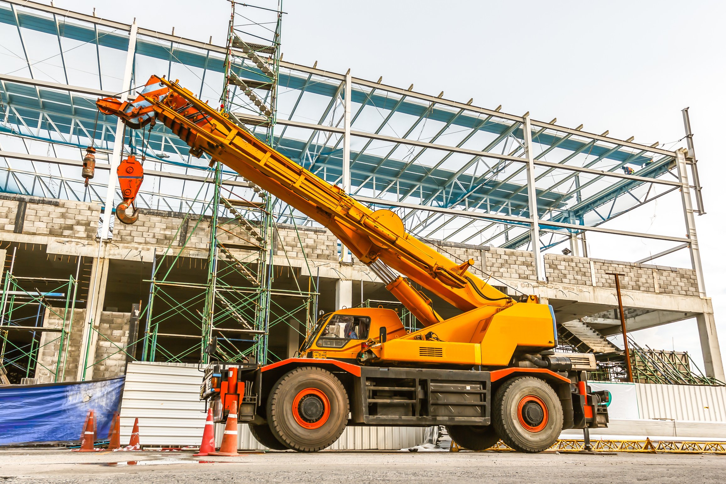 Cranes, Hydraulic Cranes, Construction Site